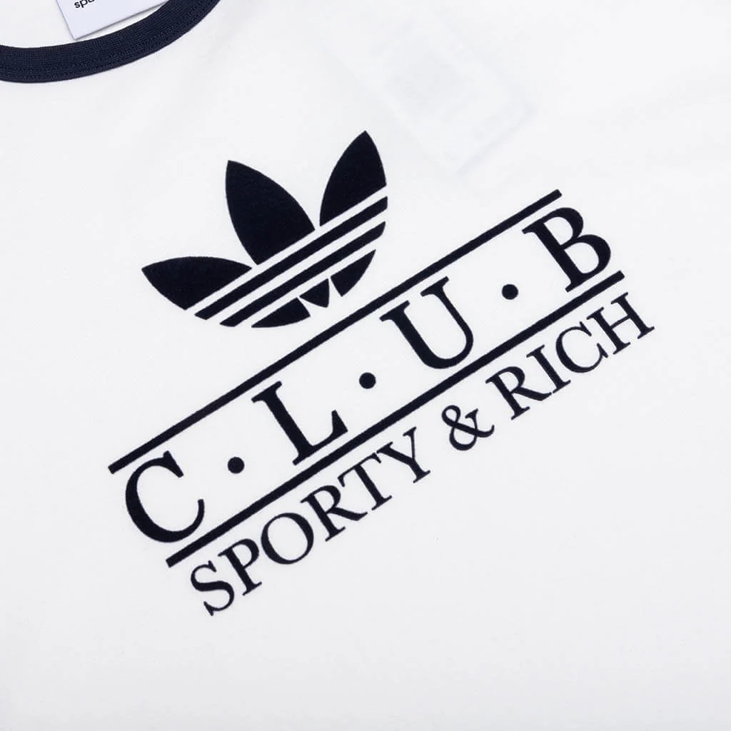 Women's Adidas x Sporty & Rich T-Shirt - Core White/Night Navy - Image 3