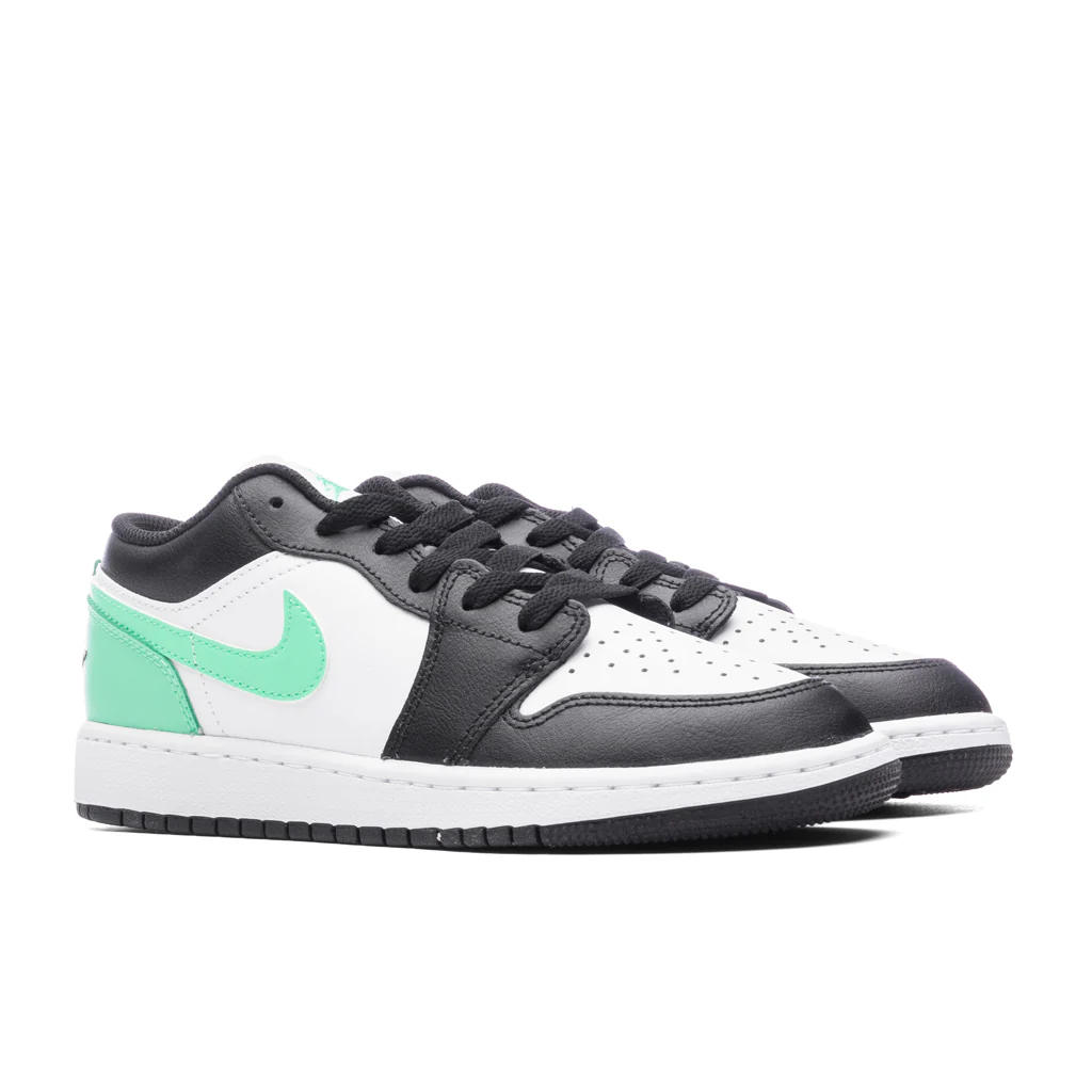 Air Jordan 1 Low (GS) - White/Black/Green Glow - Image 2