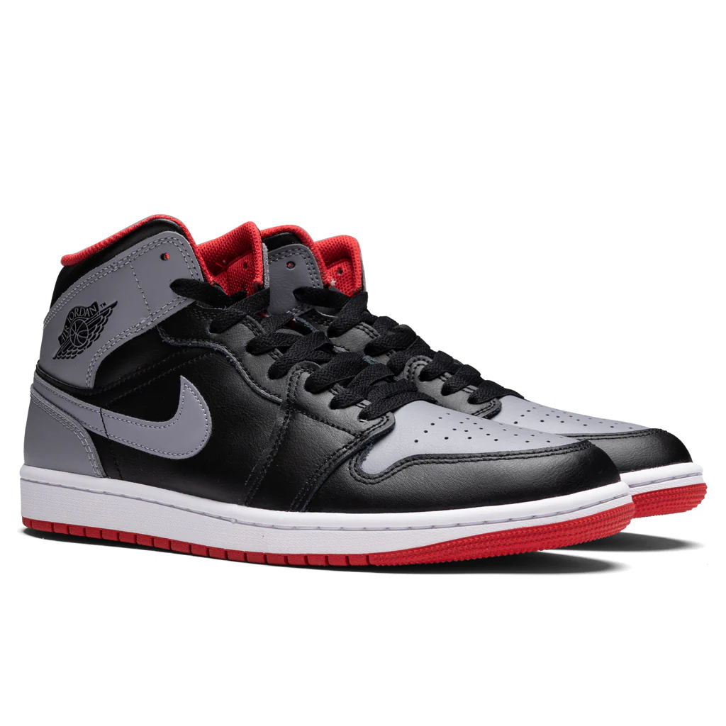 Air Jordan 1 Mid - Black/Cement Grey/Fire Red - Image 2