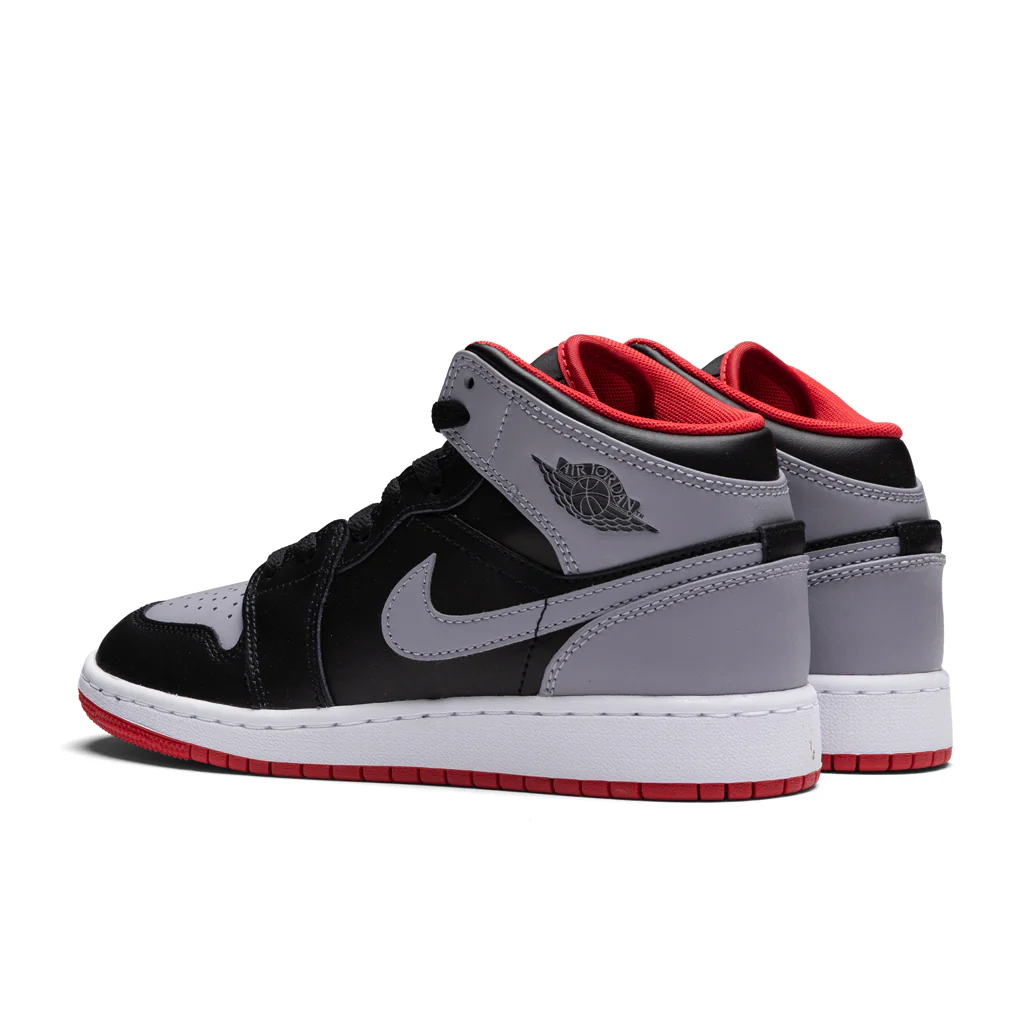 Air Jordan 1 Mid (GS) - Black/Cement Grey/Fire Red - Image 3