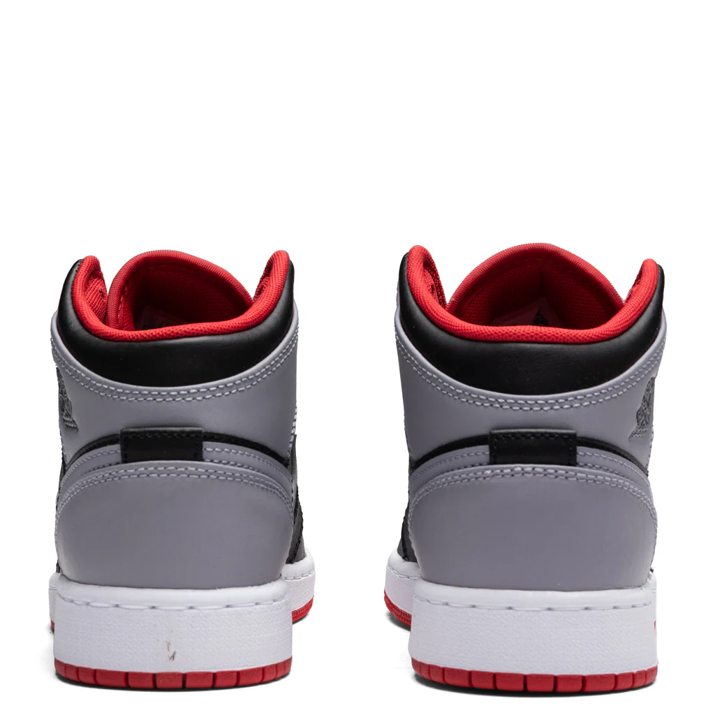 Air Jordan 1 Mid (GS) - Black/Cement Grey/Fire Red - Image 4