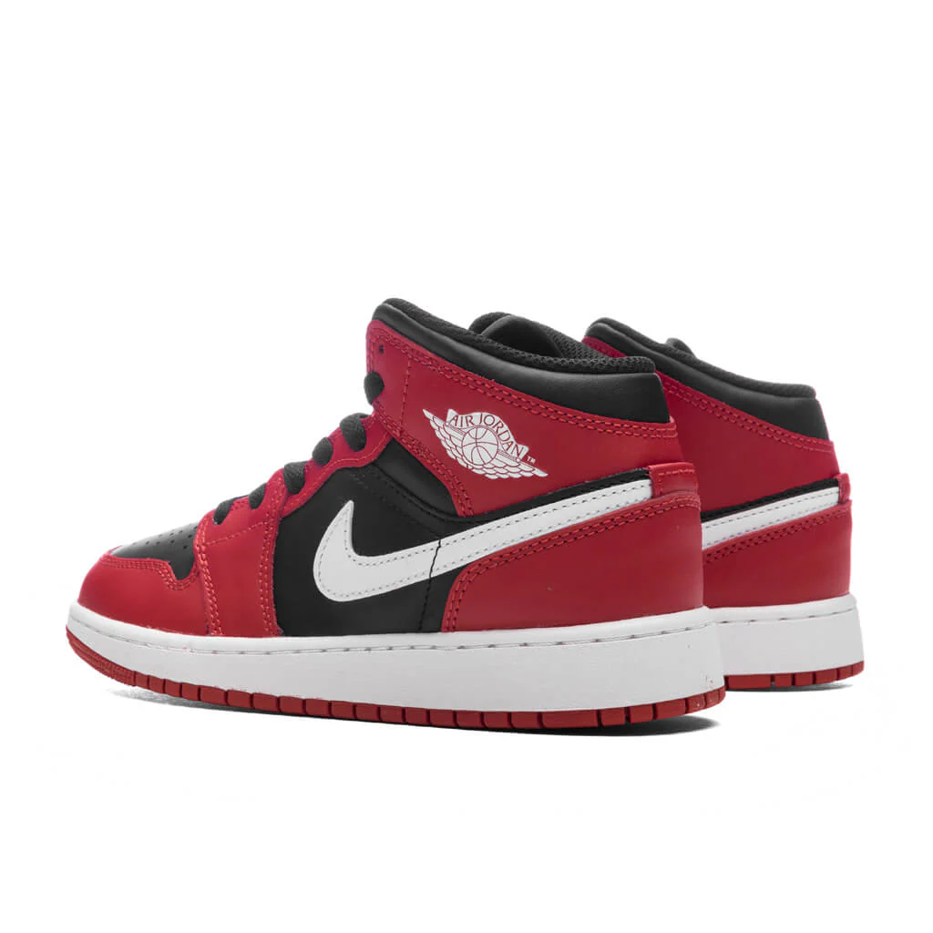 Air Jordan 1 Mid (GS) - Black/White/Gym Red - Image 3
