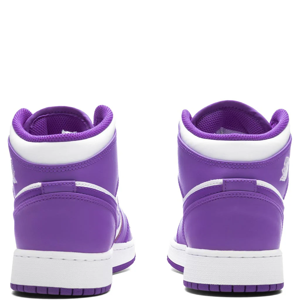 Air Jordan 1 Mid (GS) - Purple Venom/White - Image 4