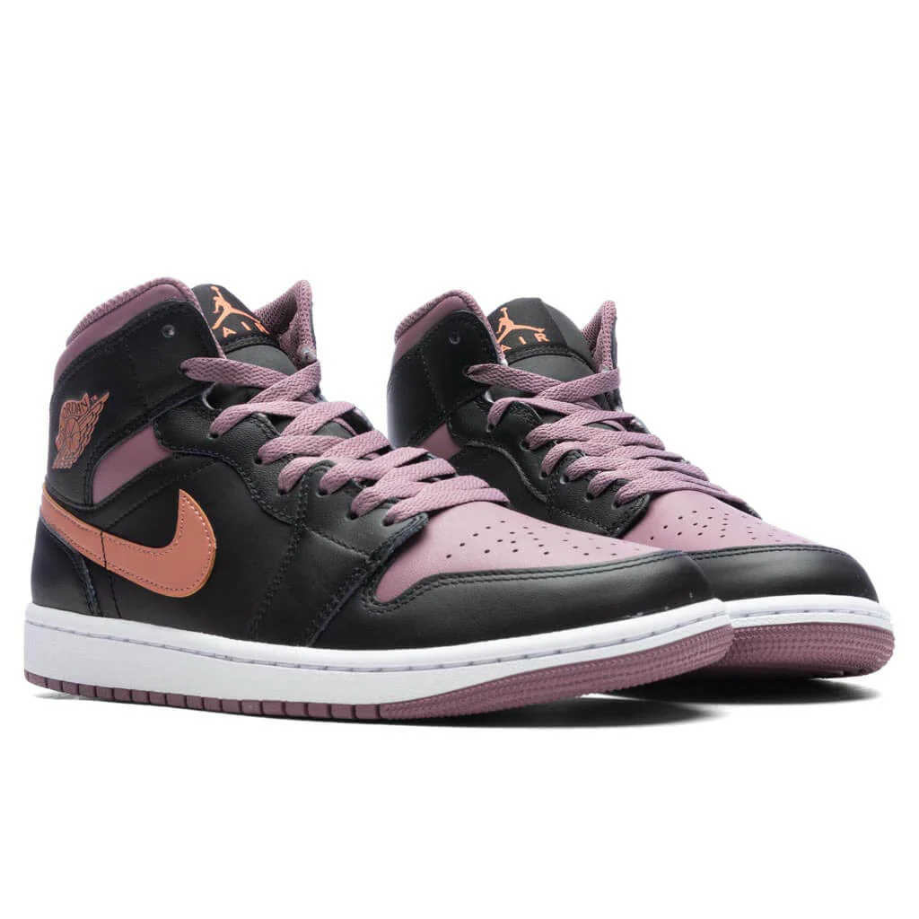 Air Jordan 1 Mid SE - Black/Sky J Orange/White - Image 2