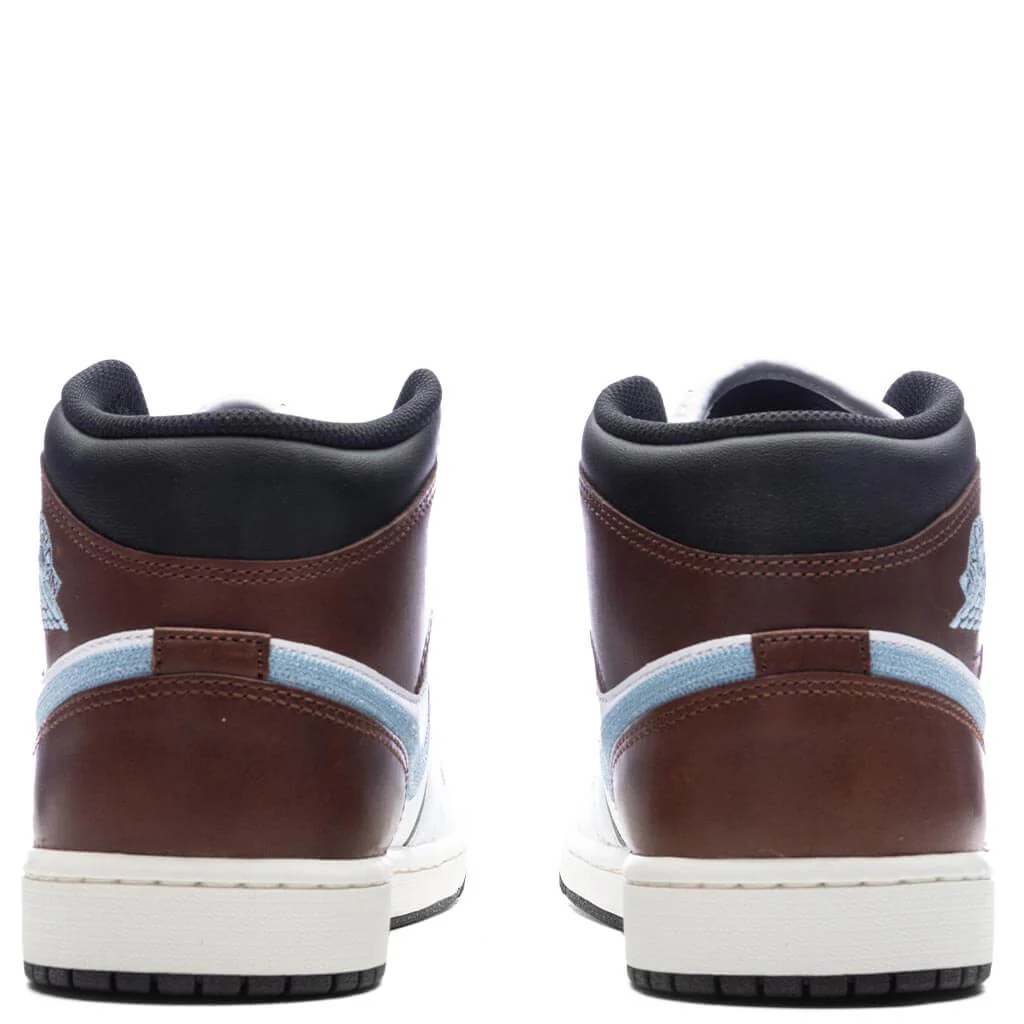 Air Jordan 1 Mid SE - White/Blue Grey/Black - Image 4