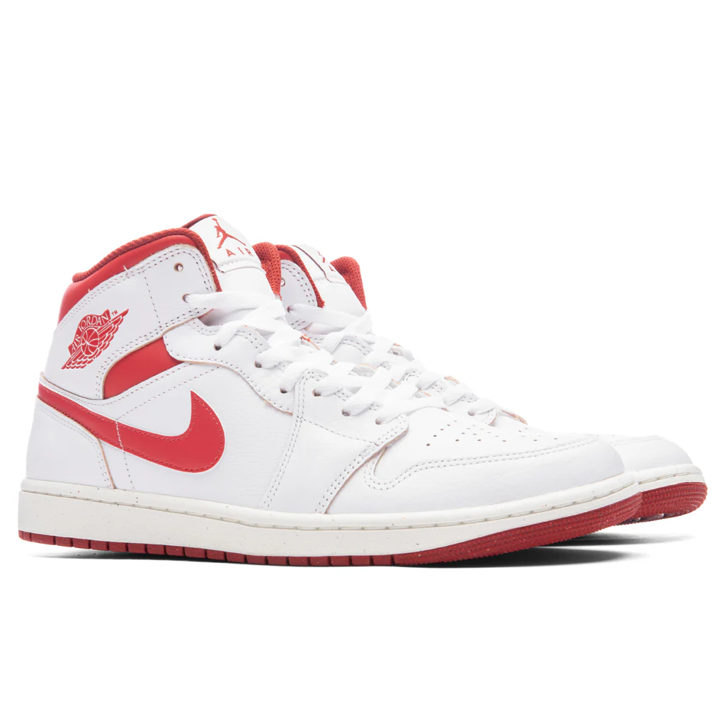Air Jordan 1 Mid SE - White/Lobster/Dune Red - Image 2
