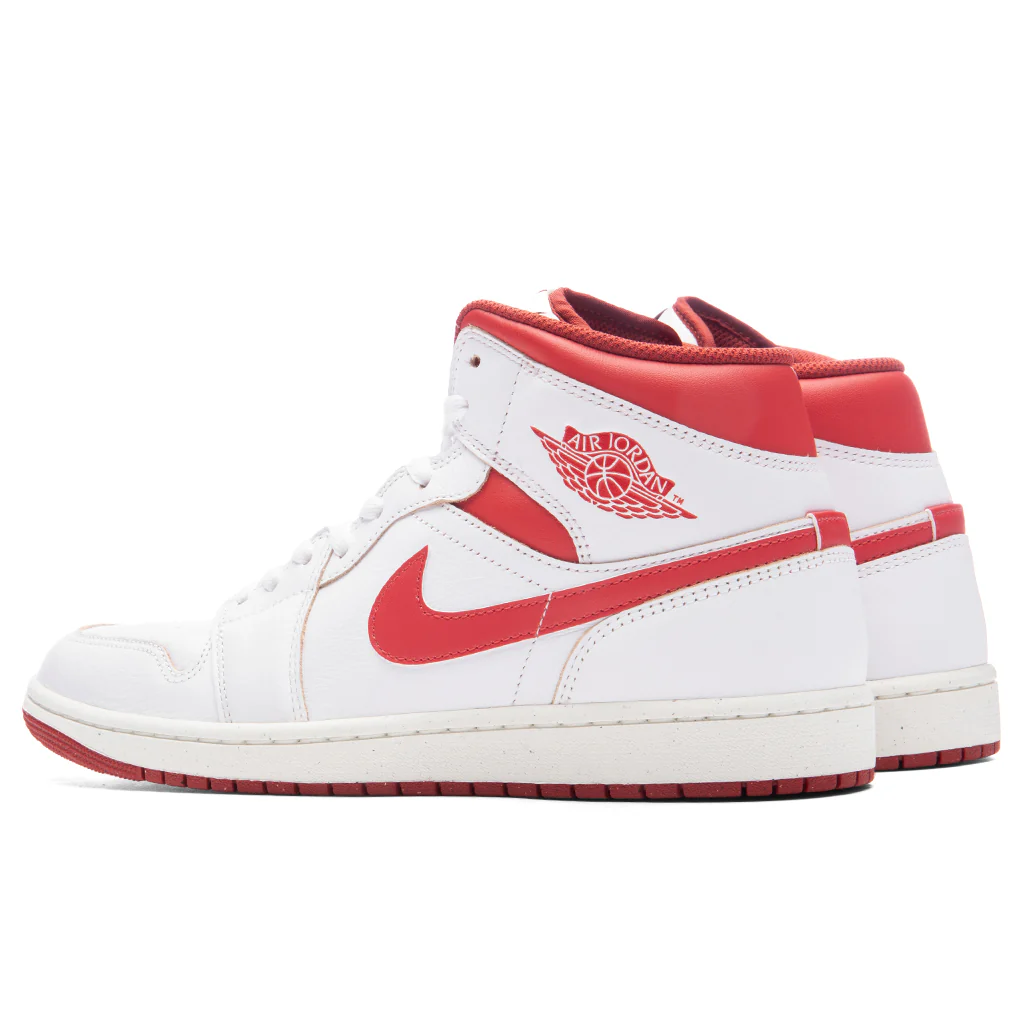 Air Jordan 1 Mid SE - White/Lobster/Dune Red - Image 3
