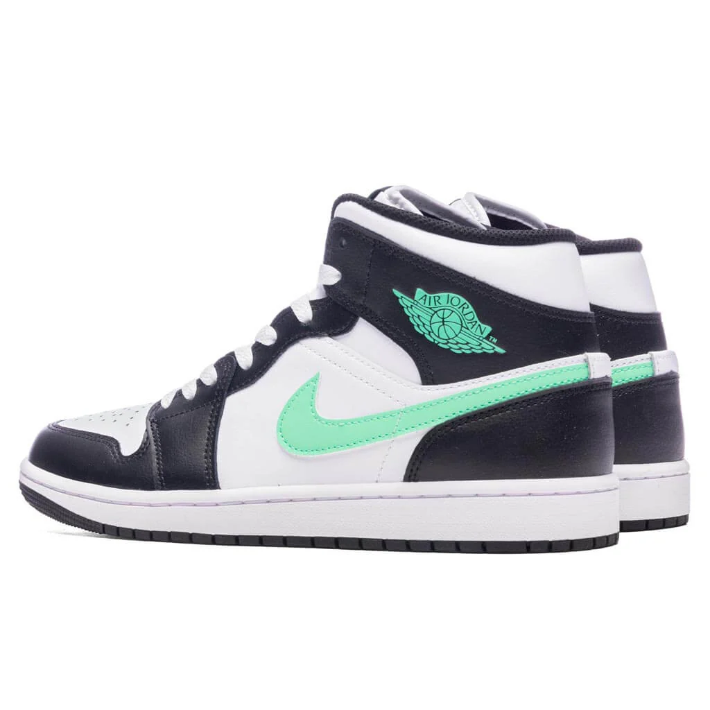 Air Jordan 1 Mid - White/Green Glow/Black - Image 3