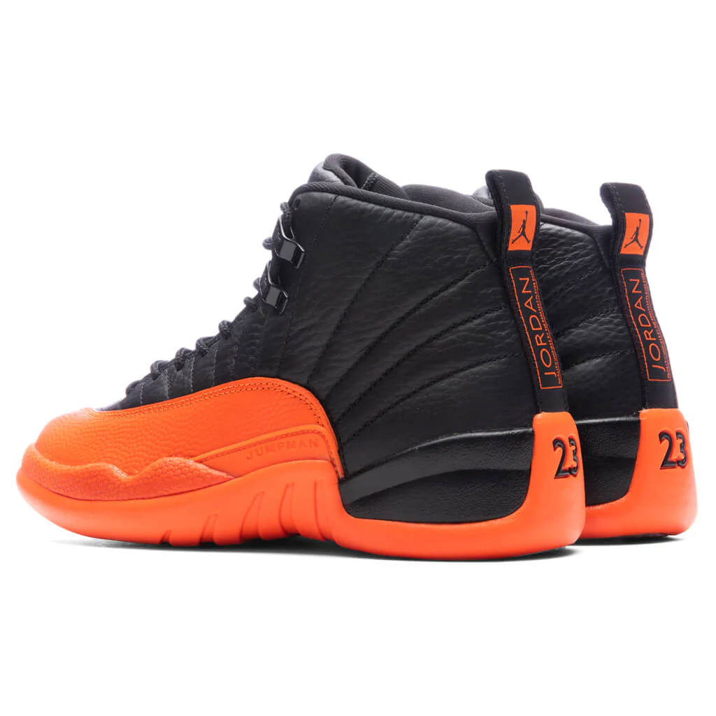 Women's Air Jordan 12 Retro - Black/Brilliant Orange/White - Image 3