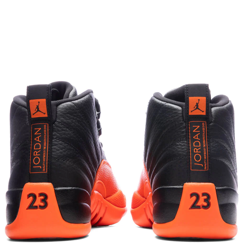 Women's Air Jordan 12 Retro - Black/Brilliant Orange/White - Image 4