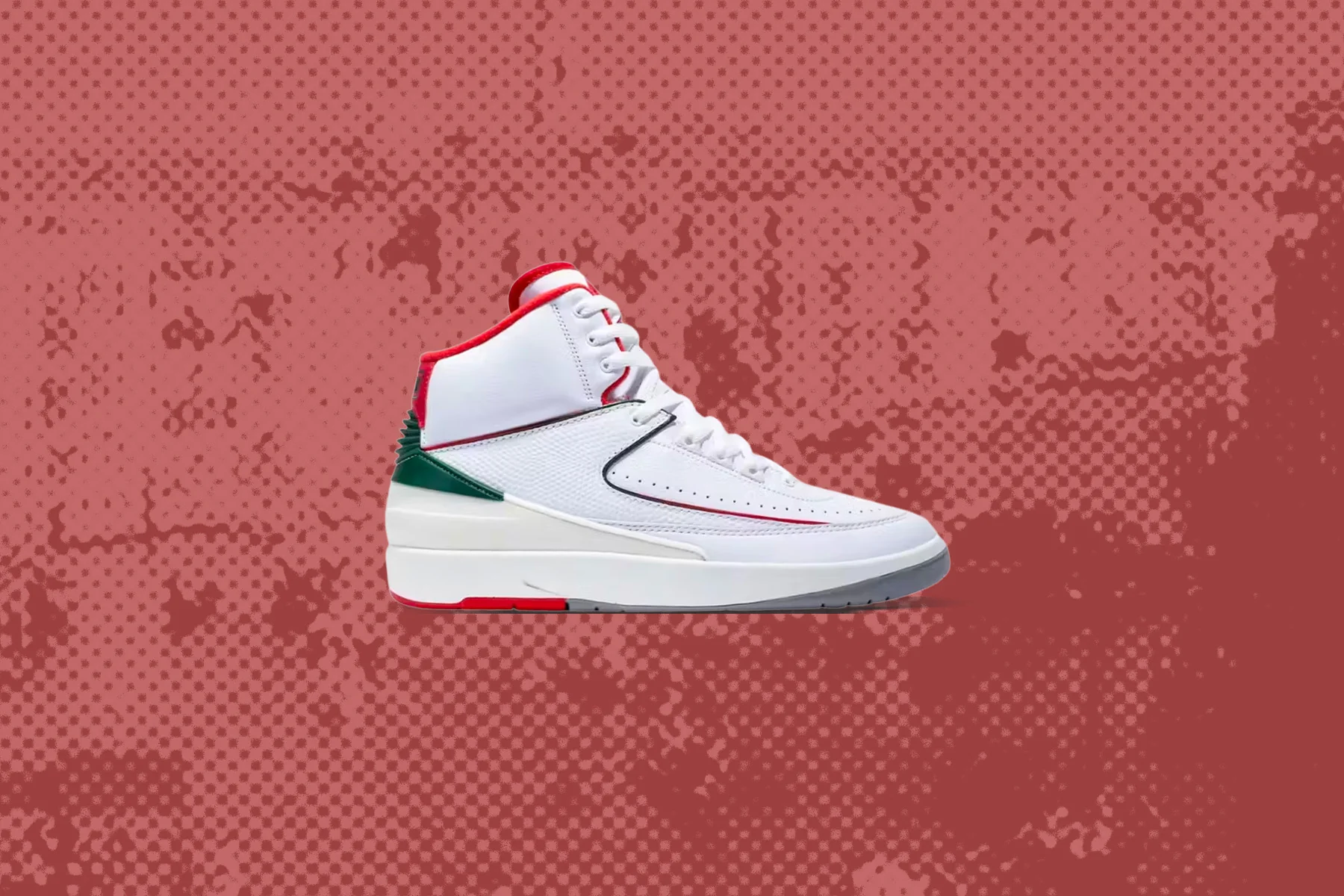 Air Jordan 2 Retro (GS) 'Italy' - White/Fire Red/Fir - Image 5