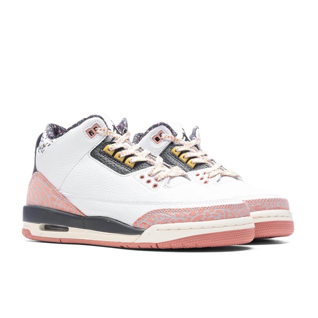 Air Jordan 3 Retro (GS) 'Vintage Floral'  - White/Anthracite/Red Stardust - Image 2