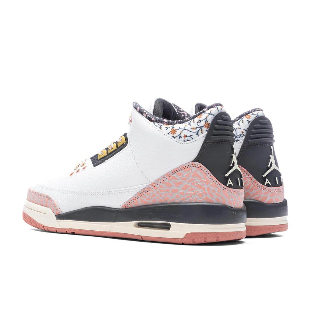Air Jordan 3 Retro (GS) 'Vintage Floral'  - White/Anthracite/Red Stardust - Image 3
