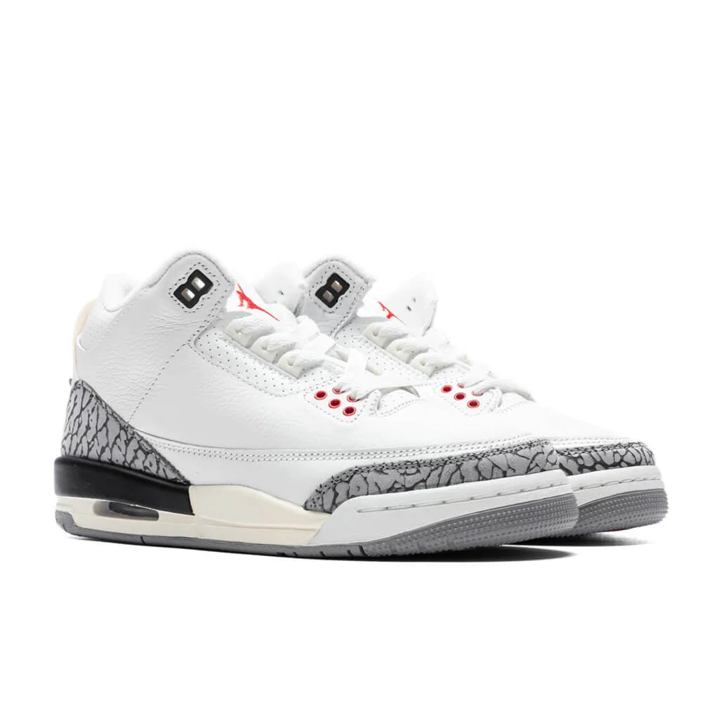 Air Jordan 3 Retro (GS) White Cement Reimagined - Summit White/Fire Red - Image 2