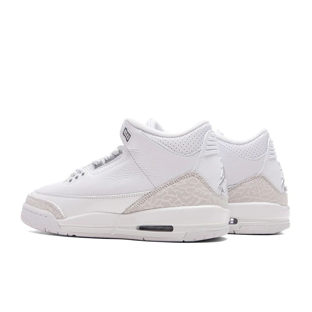 Air Jordan 3 Retro 'Pure Money' (GS) - White/Metalic Silver - Image 4