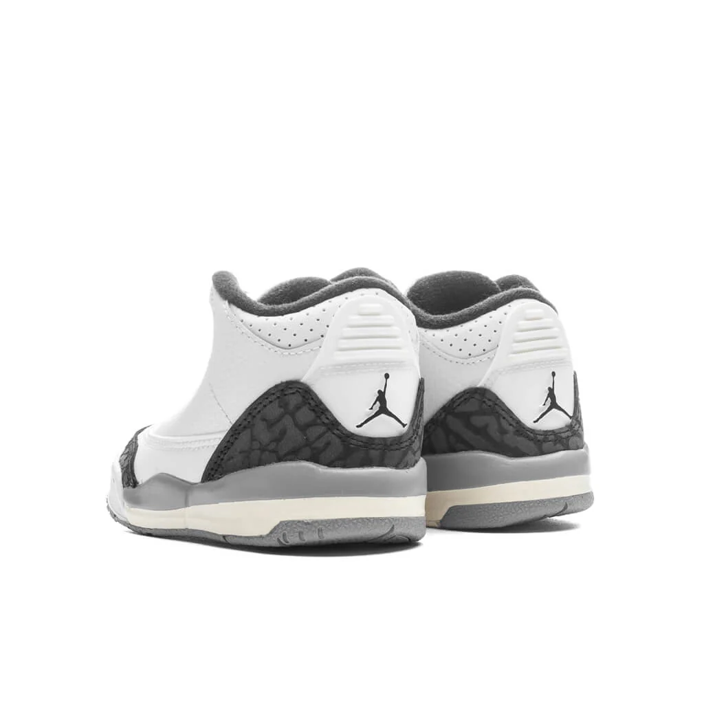 Air Jordan 3 Retro (TD) - Summit White/Fire Red/Cement Grey - Image 3