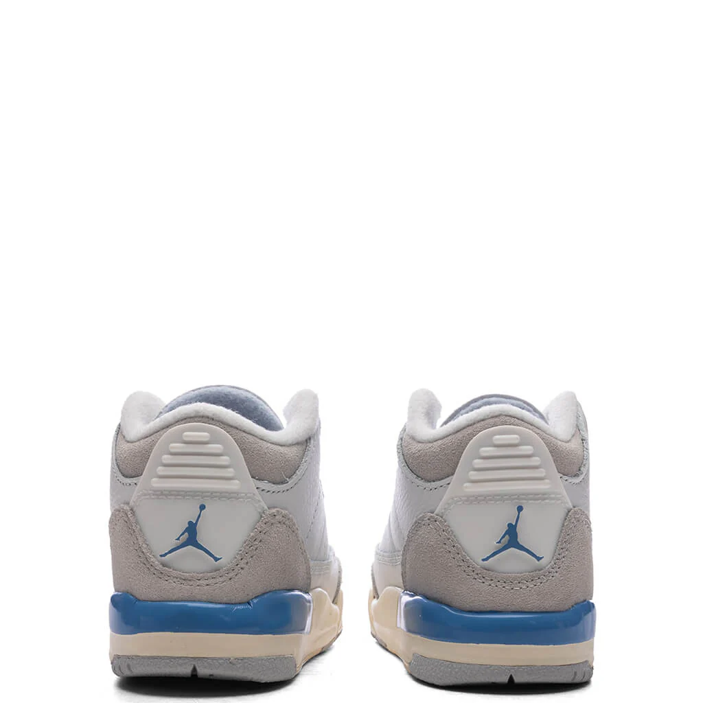 Air Jordan 3 Retro 'Lucky Shorts' (TD) - Summit White/Hydrogen Blue/Legend Blue - Image 4