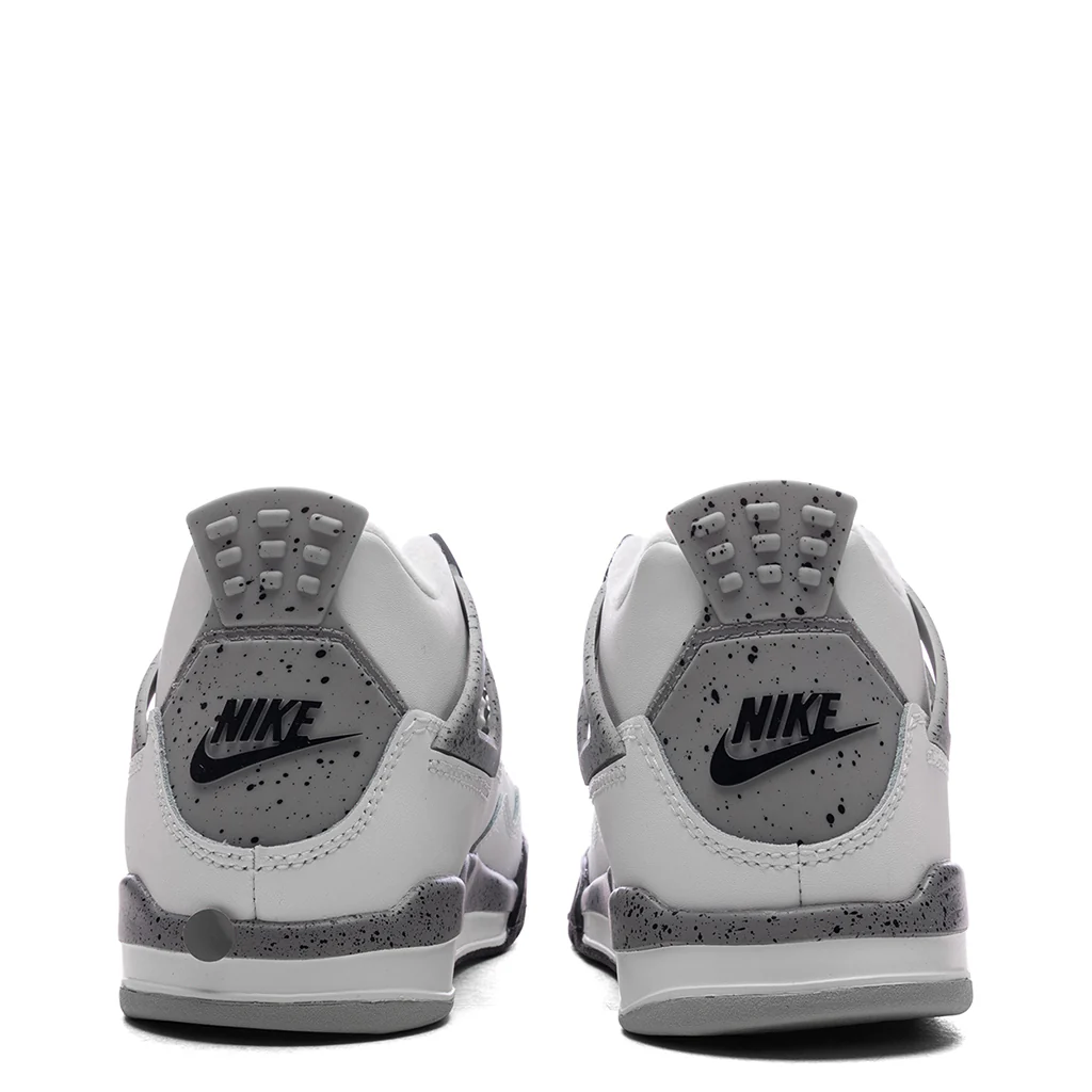 Air Jordan 4 Retro OG 'White Cement' (PS) - Summit White/Fire Red/Cement Grey/Black - Image 4