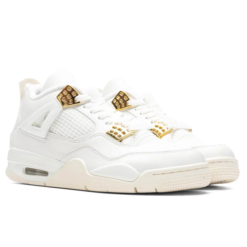 Women's Air Jordan 4 Retro 'Metallic Gold' - Sail/Metallic Gold/Black - Image 2