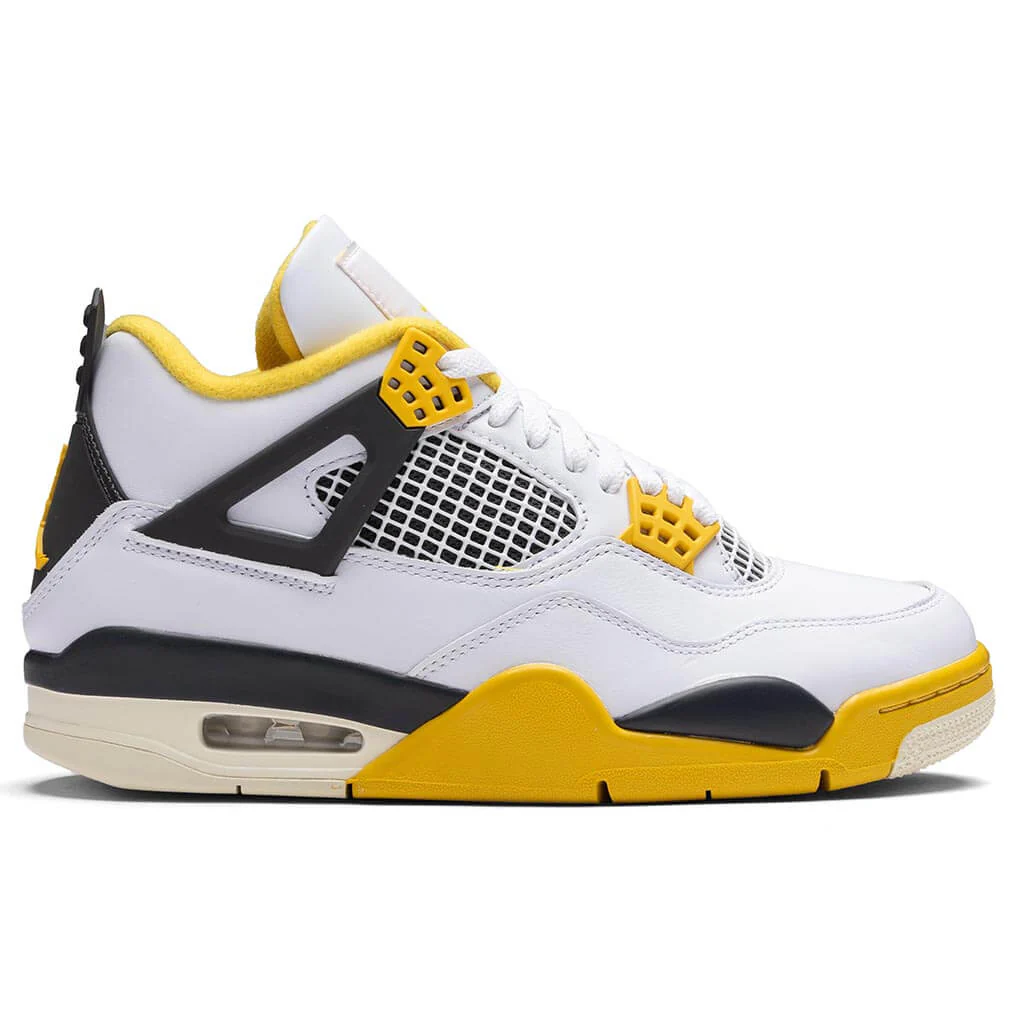 Women's Air Jordan 4 Retro - White/Coconut Milk/Vivid Sulfur