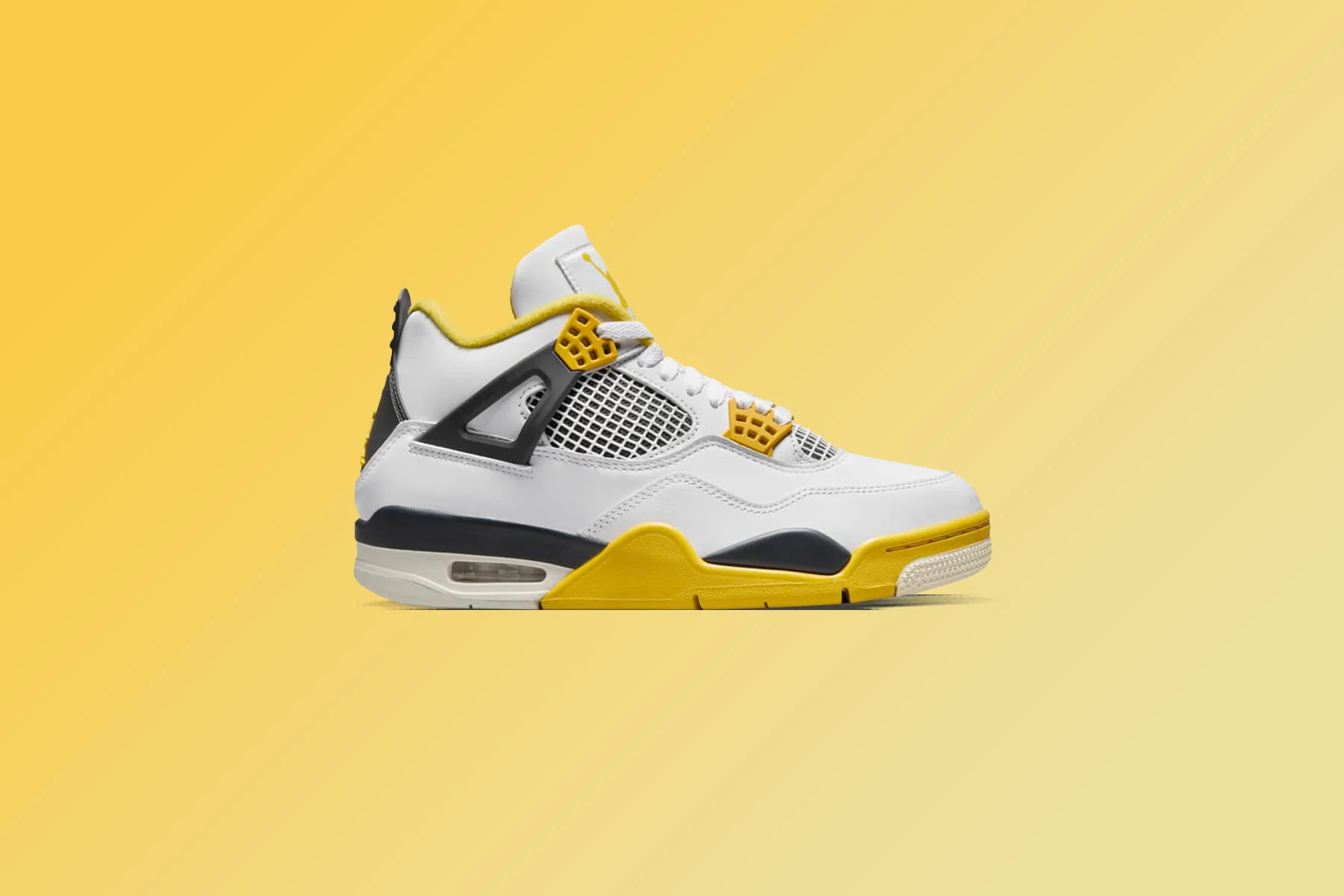 Women's Air Jordan 4 Retro - White/Coconut Milk/Vivid Sulfur - Image 5
