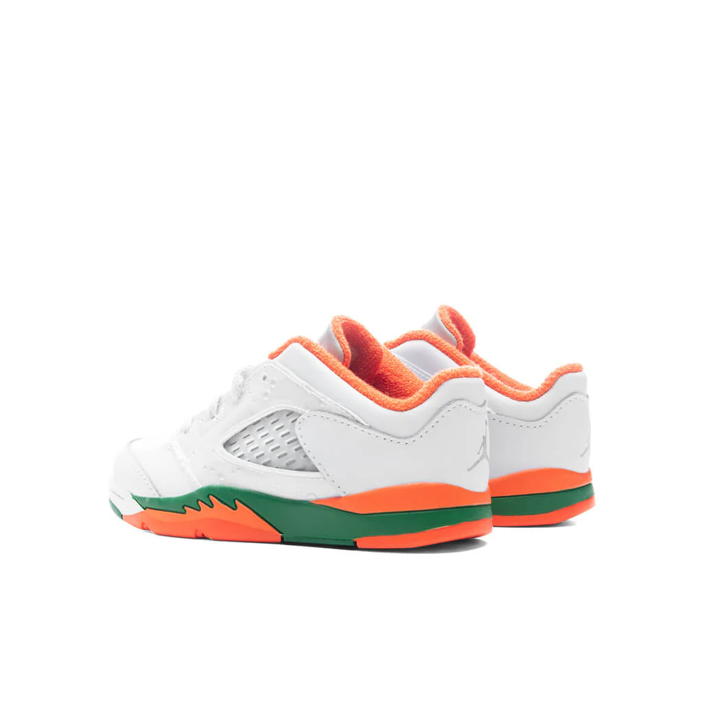 Air Jordan 5 Retro Low (TD) - Football Grey/Brilliant Orange/Pine Green - Image 3
