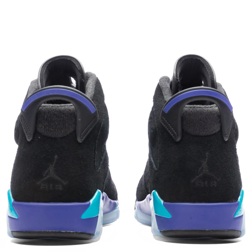 Air Jordan 6 Retro (GS) 'Aqua' - Black/Bright Concord/Aquatone - Image 4