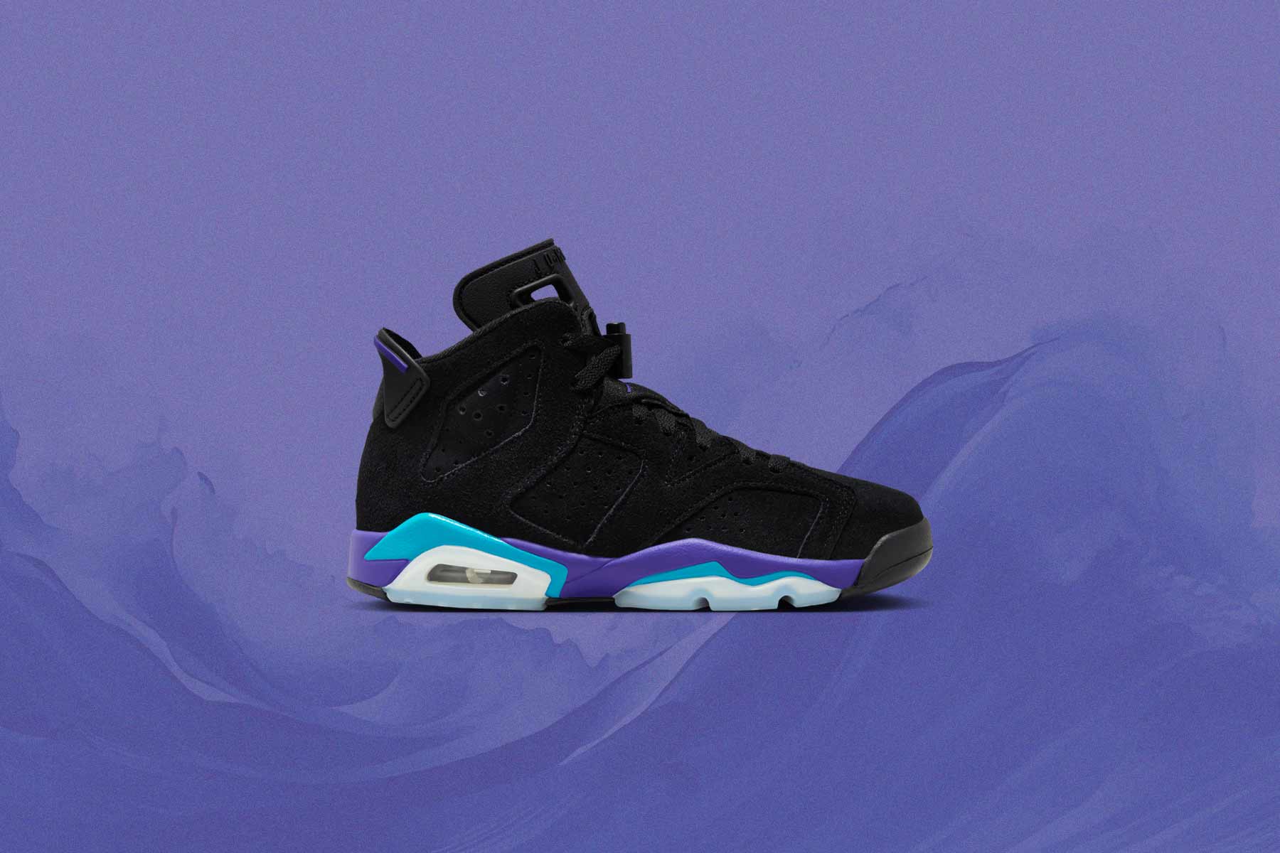 Air Jordan 6 Retro (GS) 'Aqua' - Black/Bright Concord/Aquatone - Image 5