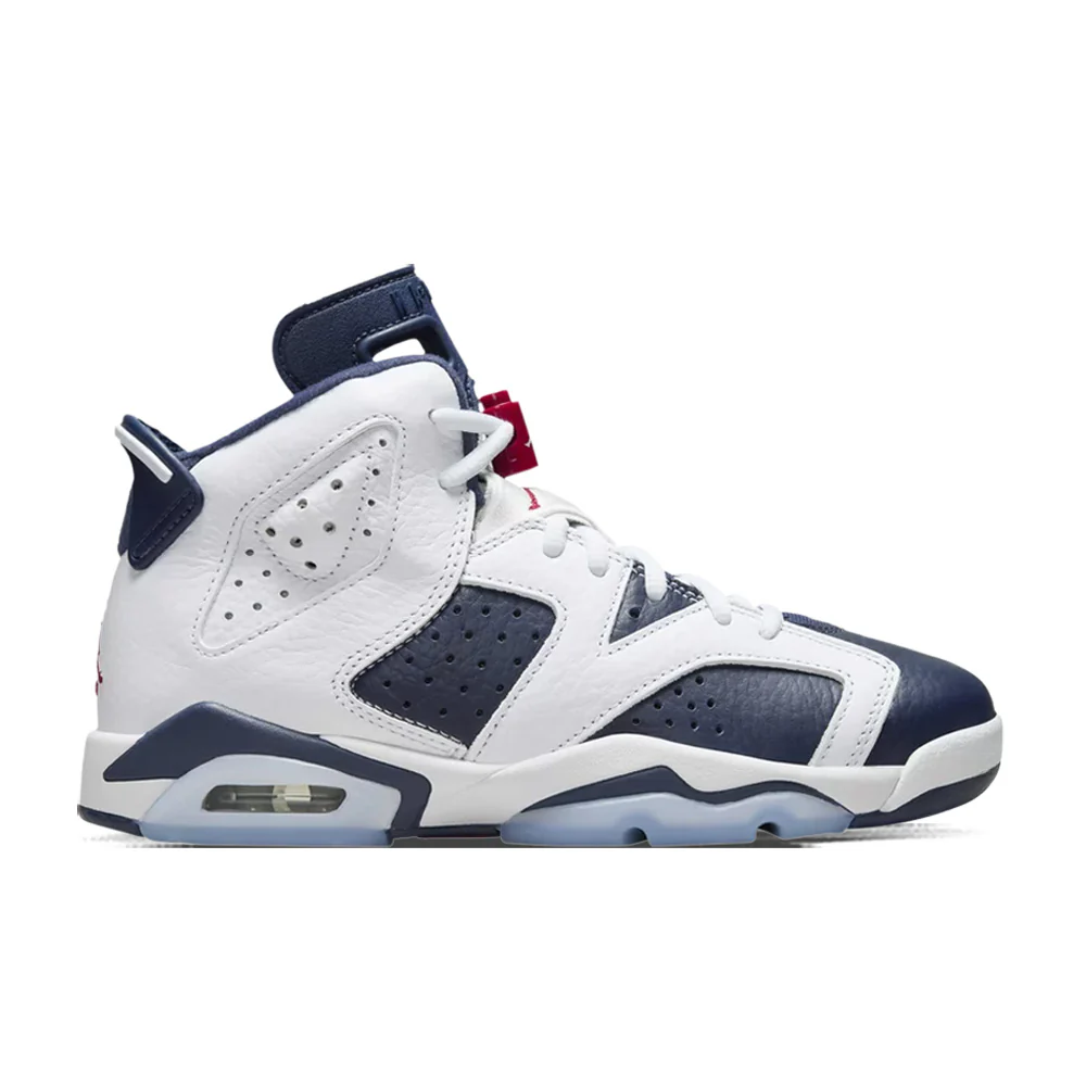 Air Jordan 6 Retro (GS) 'Olympic' - White/Varsity Red/Midnight Navy