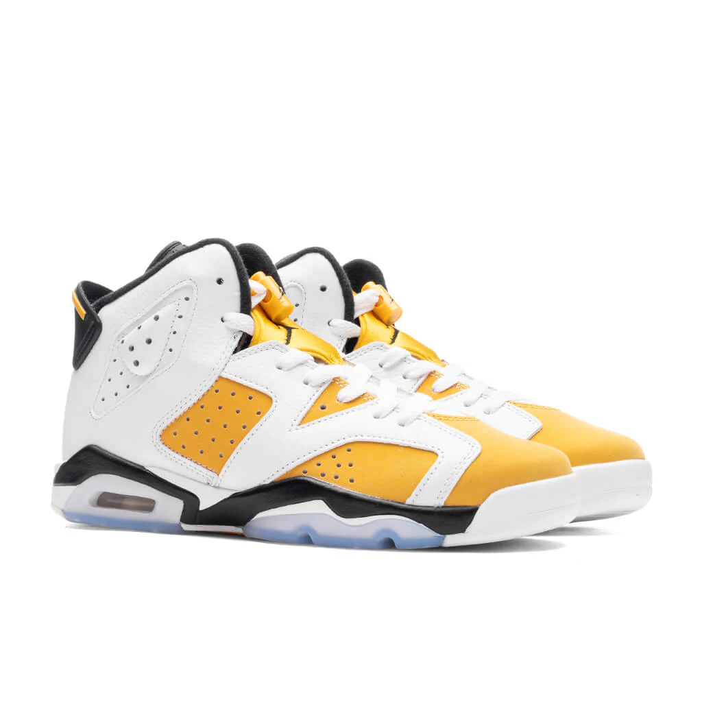 Air Jordan 6 Retro (GS) - White/Yellow Ochre/Black - Image 2