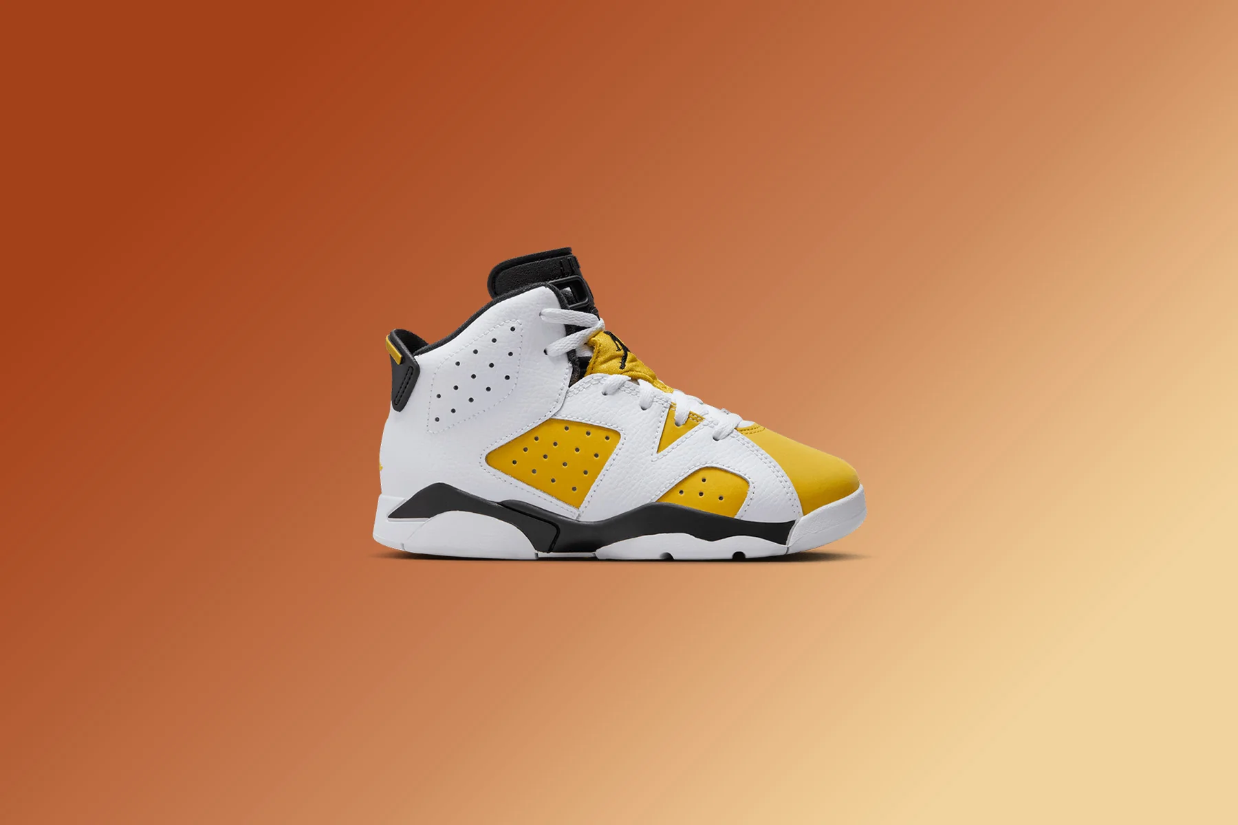 Air Jordan 6 Retro (PS) - White/Yellow Ochre/Black - Image 5