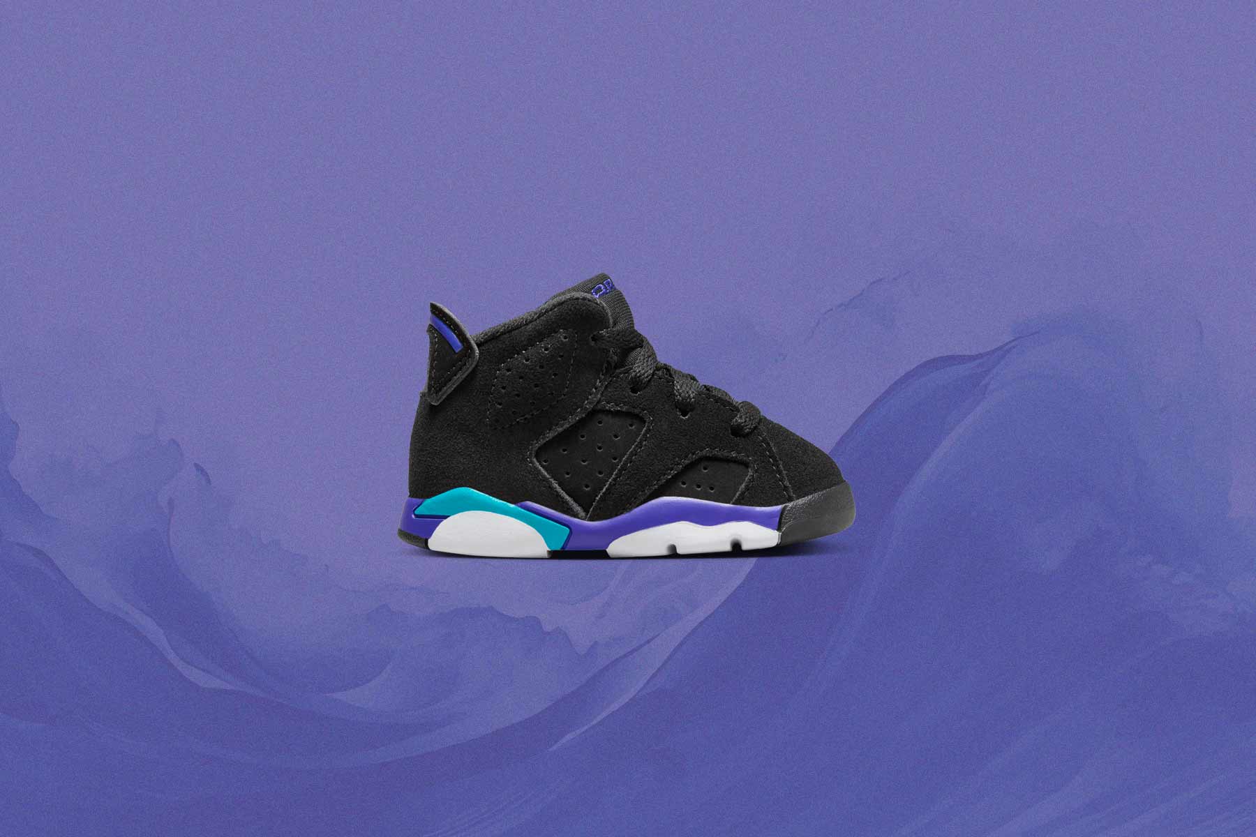 Air Jordan 6 Retro (TD) 'Aqua' - Black/Bright Concord/Aquatone - Image 2