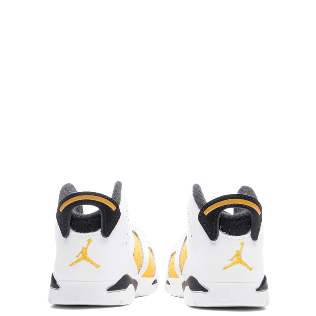 Air Jordan 6 Retro (TD) - White/Yellow Ochre/Black - Image 4