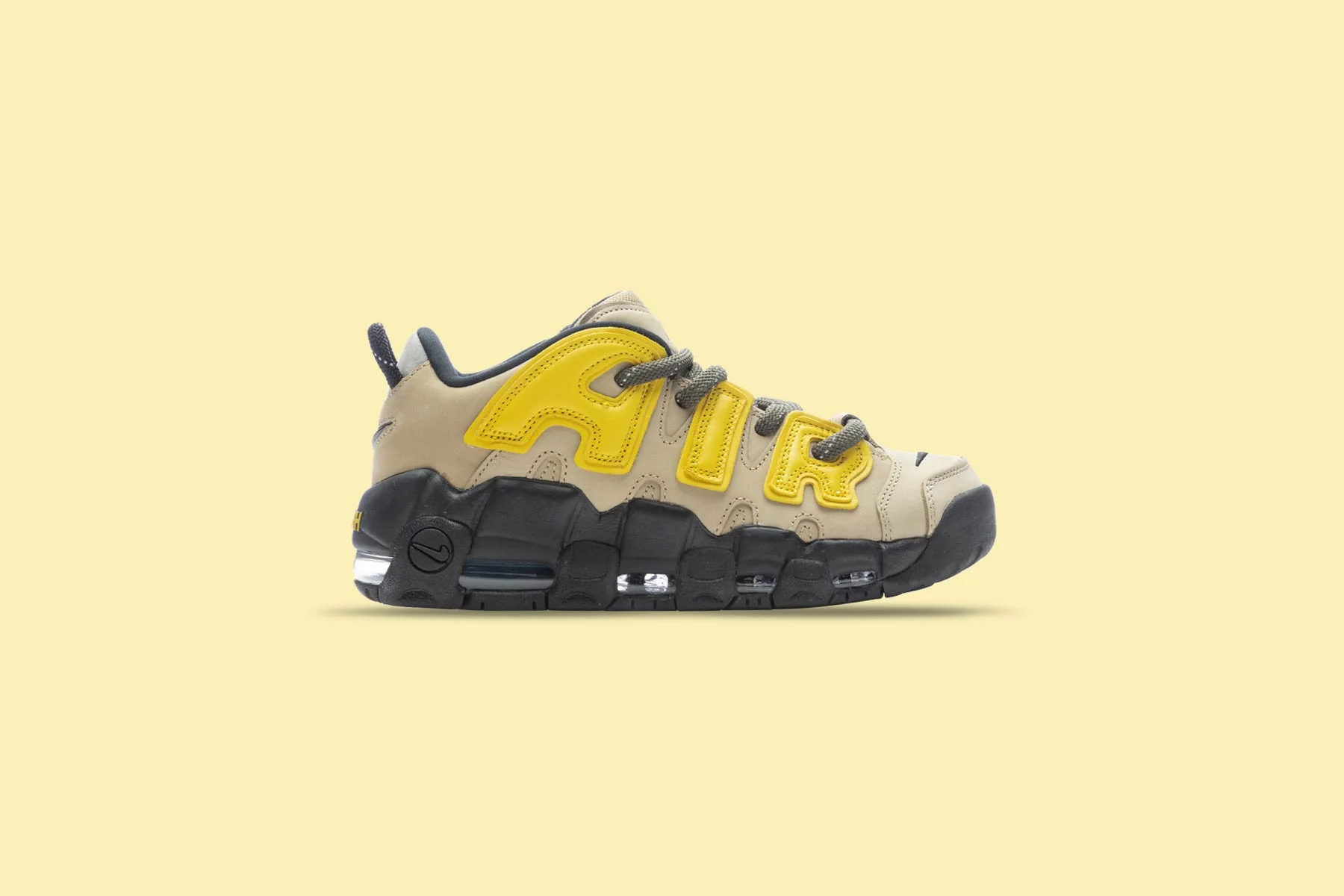 AMBUSH x Nike Air More Uptempo Low Limestone - Limestone/Vivid Sulfur/Black - Image 5