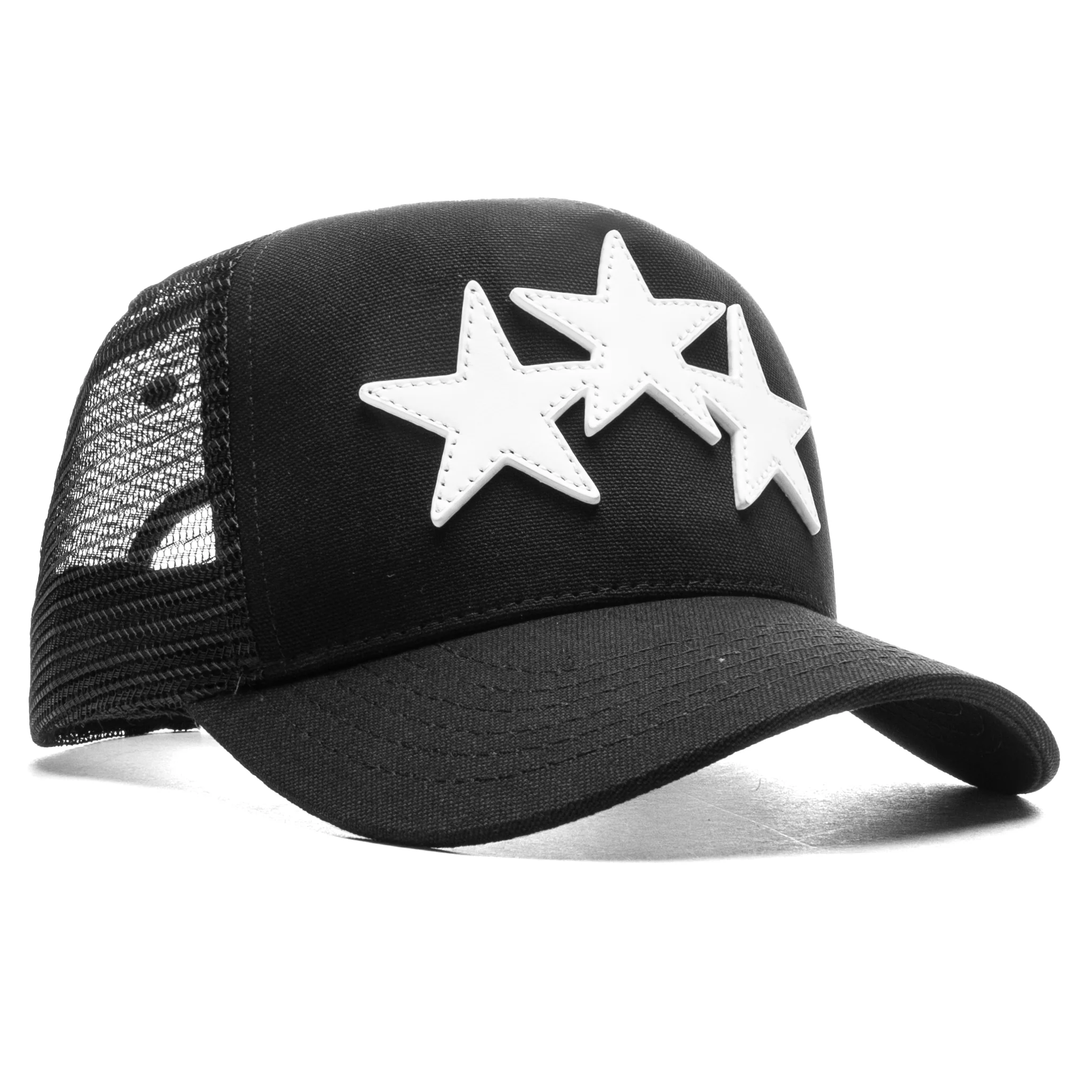 3 Star Trucker Hat - Black/White - Image 3