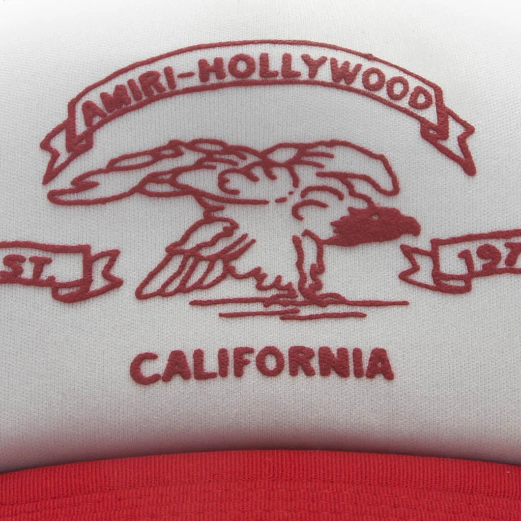 Amiri Eagle Trucker Hat - Red Rose - Image 4