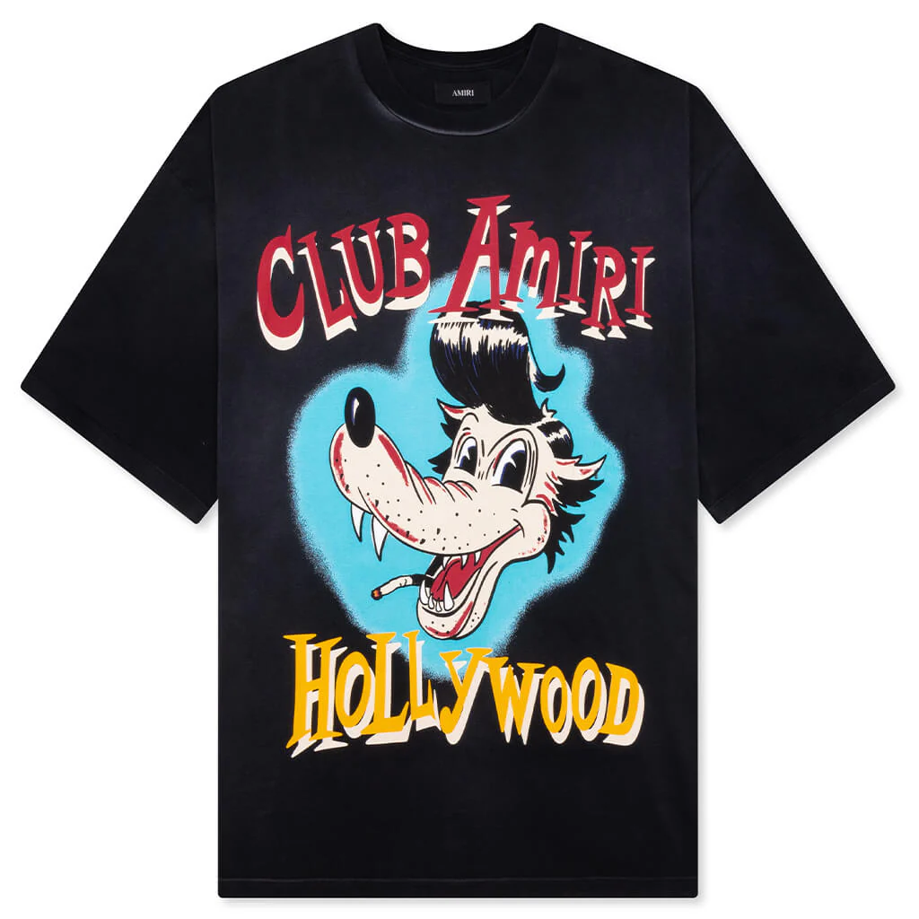 Club Amiri Wolf Oversized Tee - Black