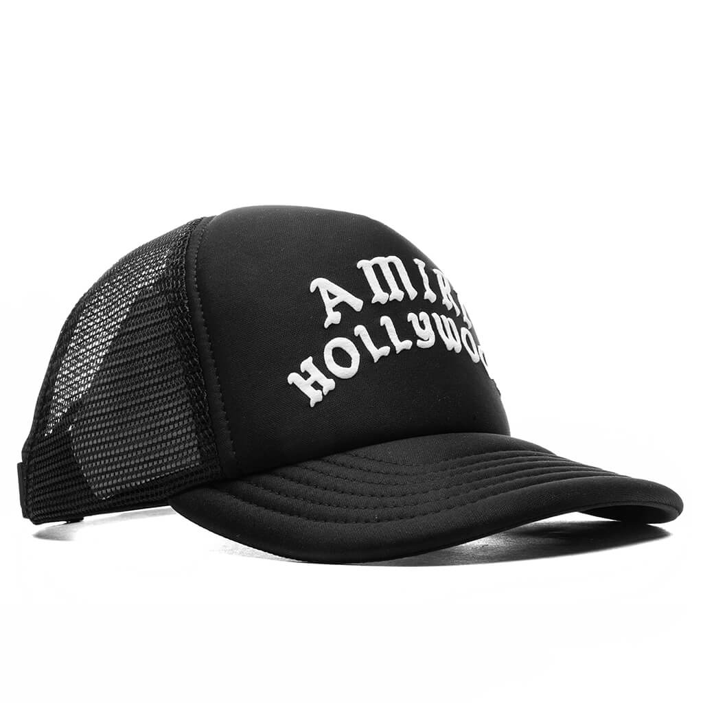 Amiri Hollywood Trucker Hat - Black/Black - Image 2