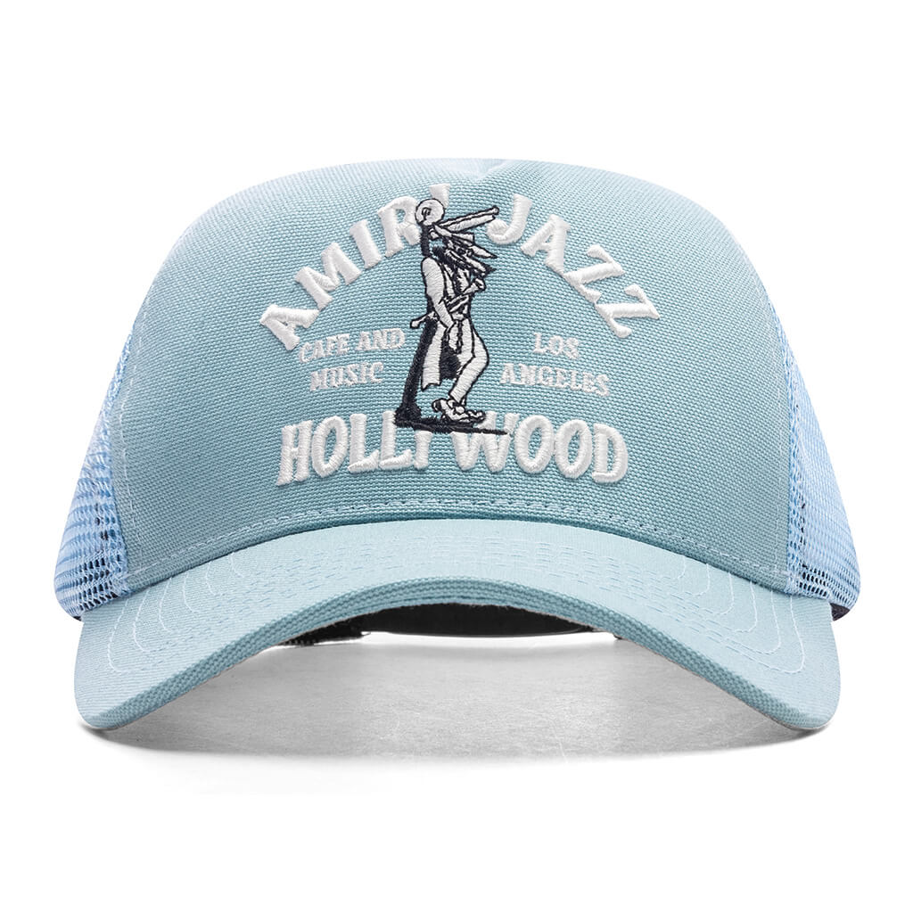 Jazz Wolf Trucker Hat - Dusty Blue