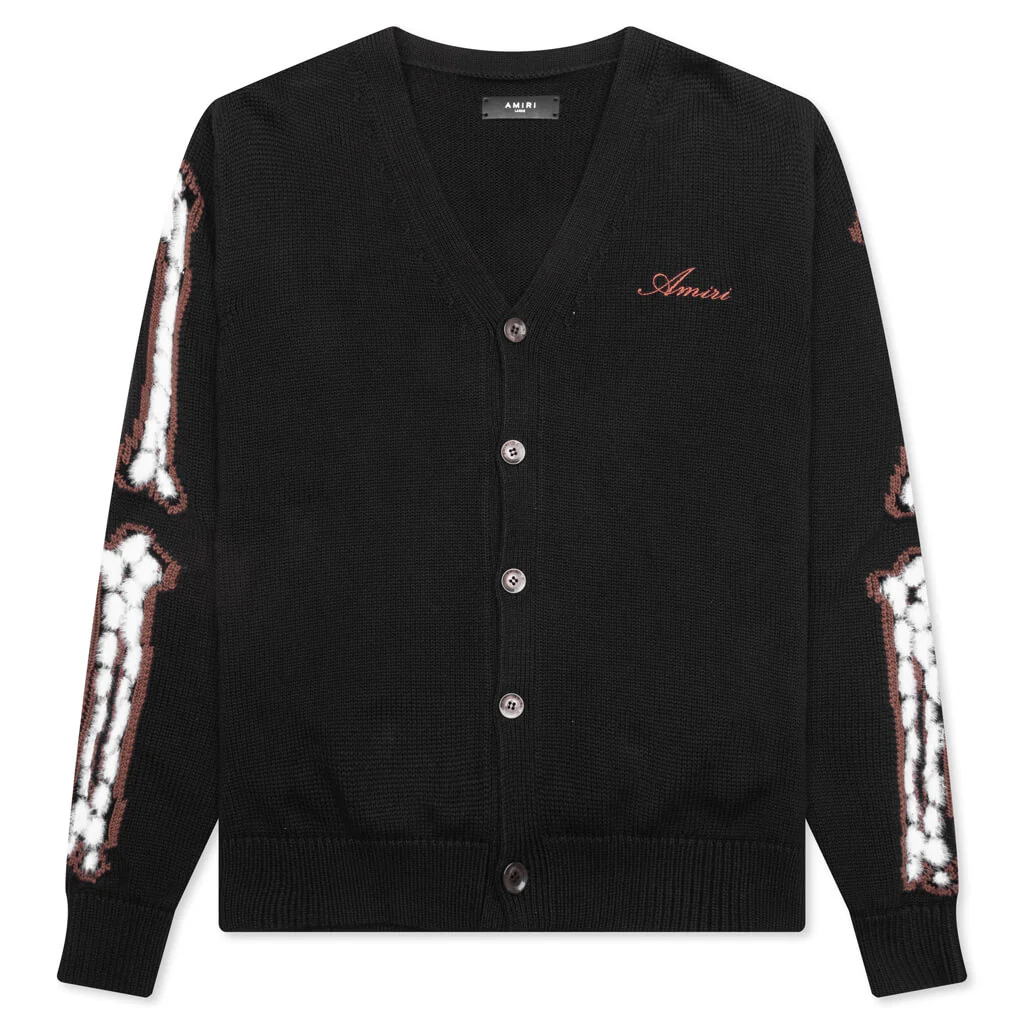 Leopard Bones Cardigan - Black