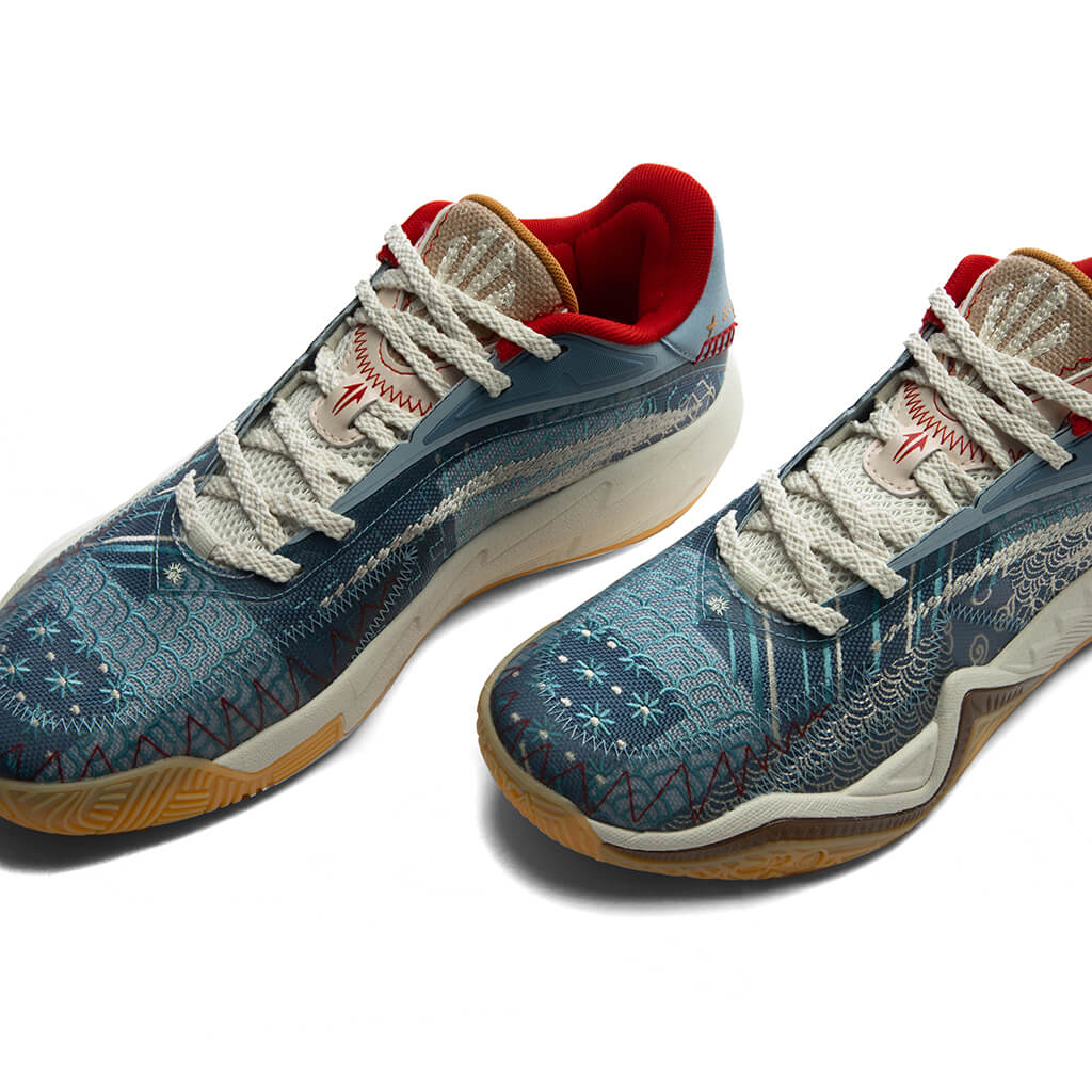 ANTA x Sneaker Politics KAI 3 'Patchwork' - Sky Blue/Off White/Khaki - Image 6