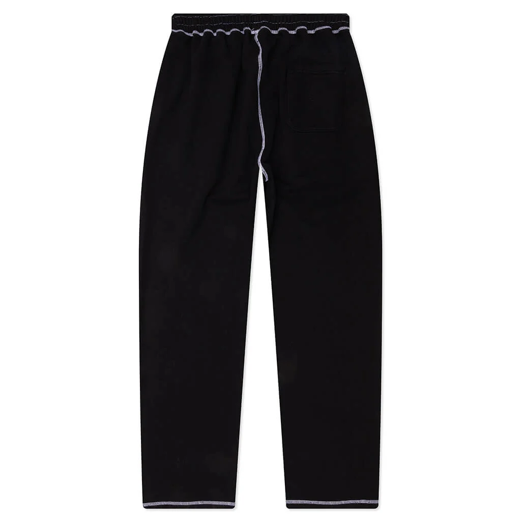Contrast Stitch Sweats - Black - Image 2