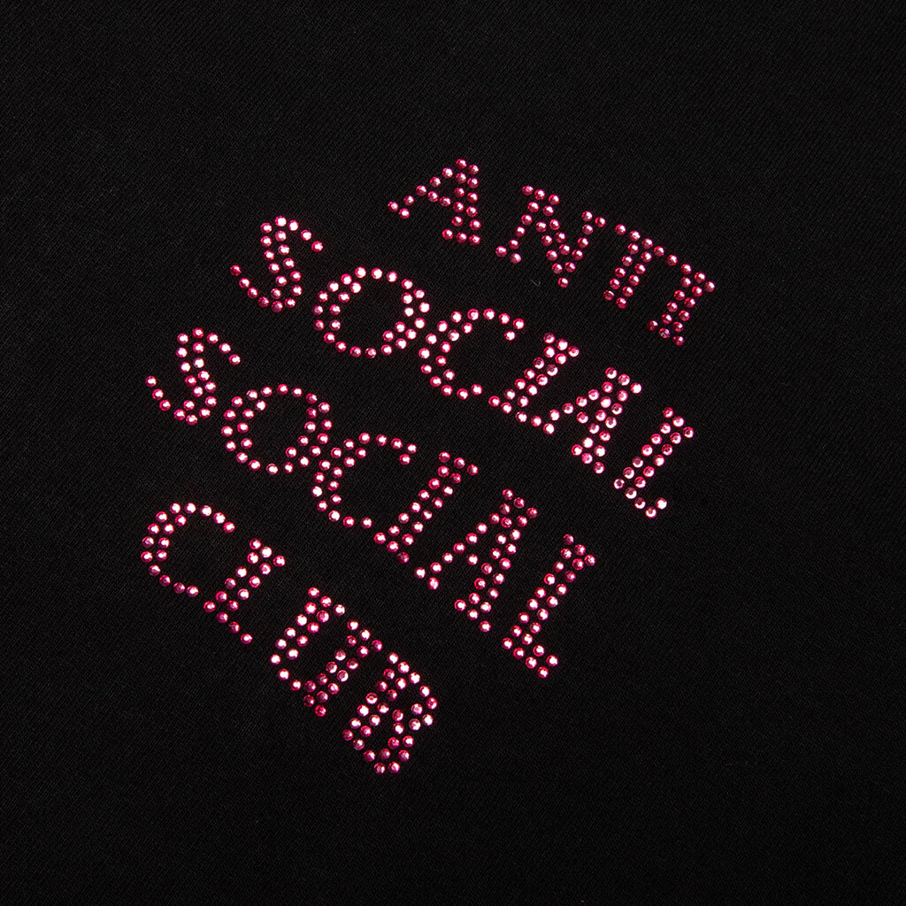 Rhinestone Mind Games Tee - Black/Pink - Image 3