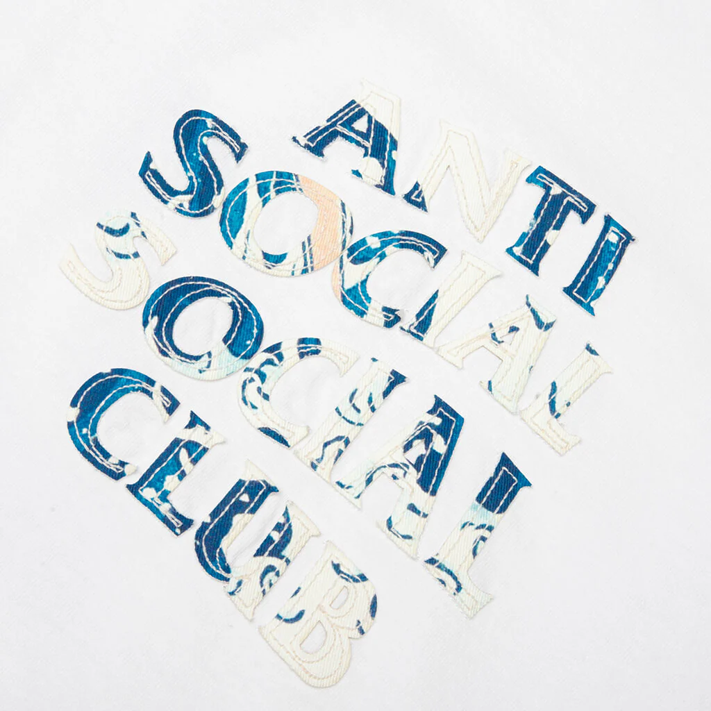 'Tonkatsu' Boro Wave Tee - White - Image 3