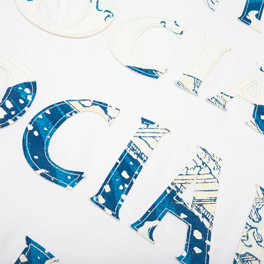 'Tonkatsu' Boro Wave Tee - White - Image 4