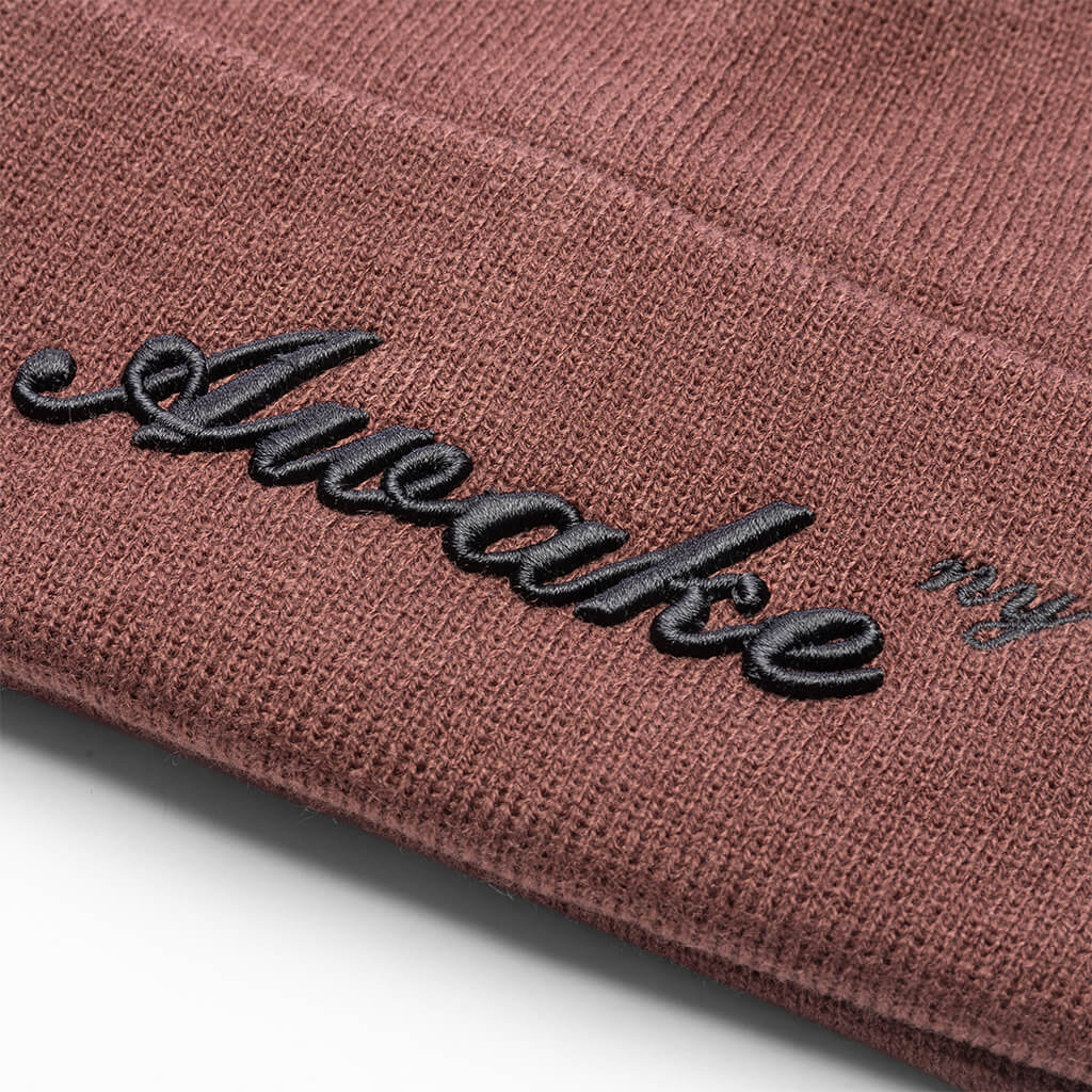 Awake Script Logo Beanie - Brown - Image 3