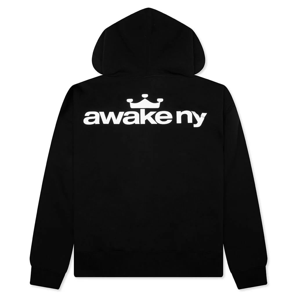 Crown Logo Full-Zip Hoodie - Black - Image 2