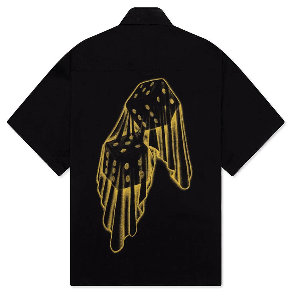 Dice Printed Rayon Camp Shirt - Black - Image 2