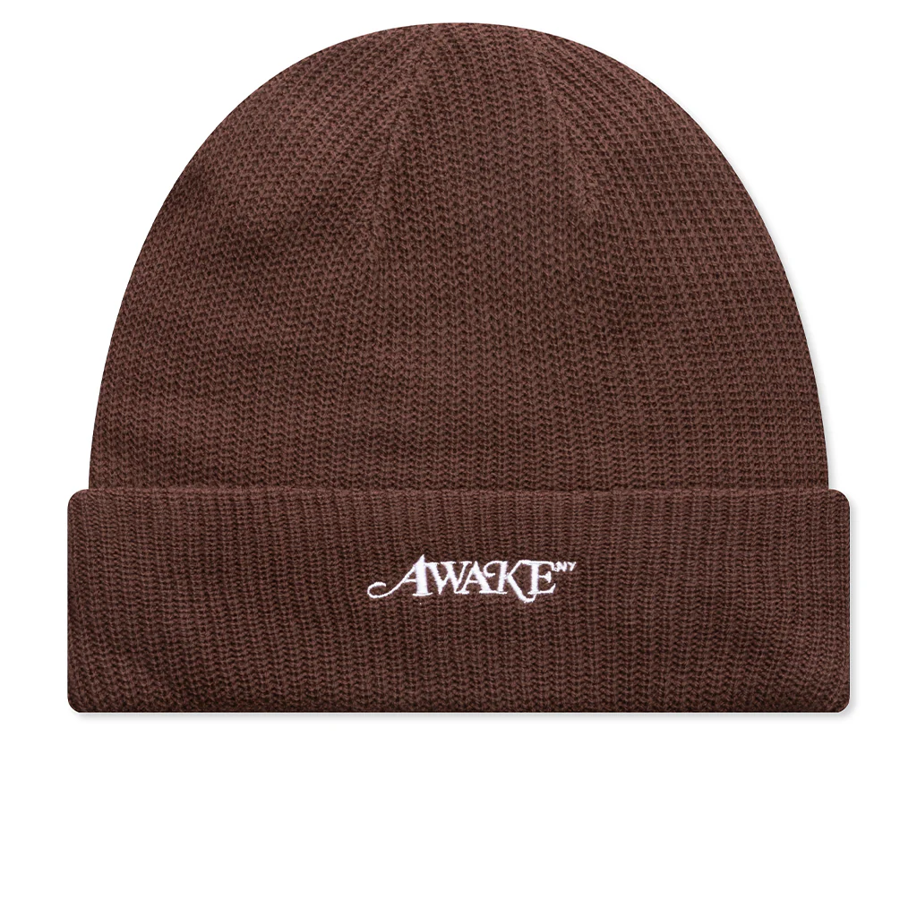 Loose Gauge Knit Beanie - Brown