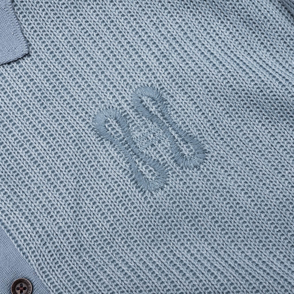 B-Summer Knit Polo Shirt - Blue - Image 4